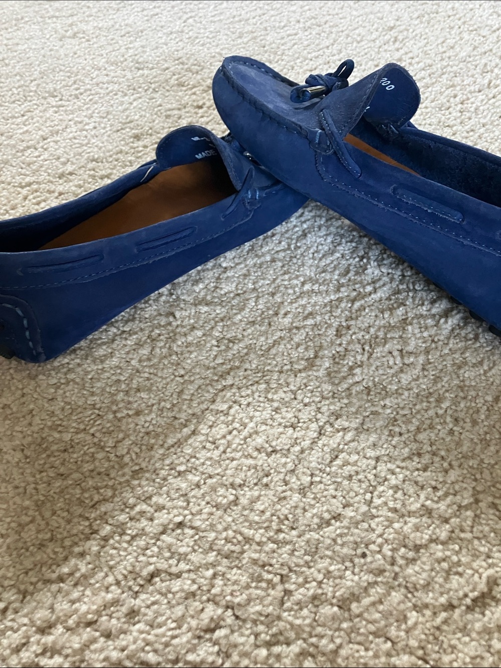 Blue Suede Tassel Loafers - women’s Slip-On Driving Moccasins - Picture 6 of 7